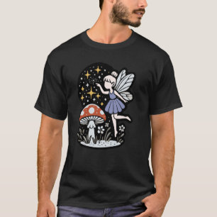 T-shirt Fée enchantée et champignon Magique Illus ciel de 