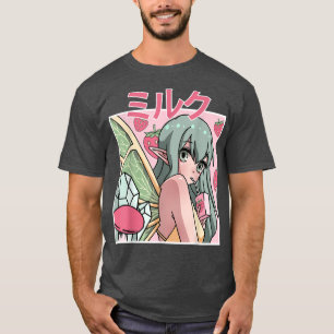 T-shirt Fée esthétique Fairycore Boire paille japonaise