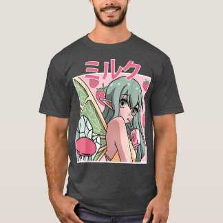 T-shirt Fée esthétique Fairycore Boire paille japonaise
