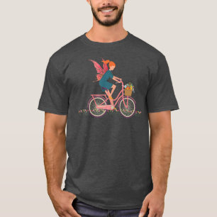 T-shirt Fée féminine à vélo, fées à bicyclette mignonnes C