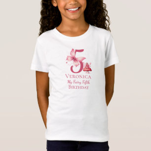 T-Shirt Fée Fille 5 Ans Anniversaire Rose Fantaisiste