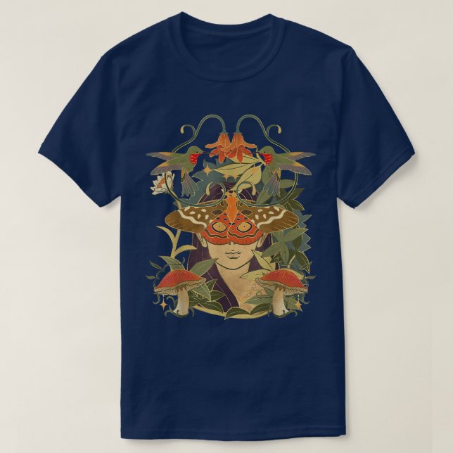 T-shirt Fée Grunge de champignons Fairycore esthétique Vin (Design devant)