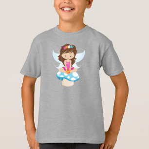T-shirt Fée mignonne, Fée magique, Cheveux Brown, Champign