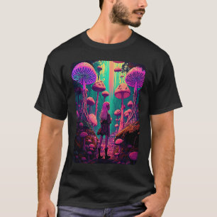 T-shirt Fée Psychédélique Dans La Forêt De Champignons 1