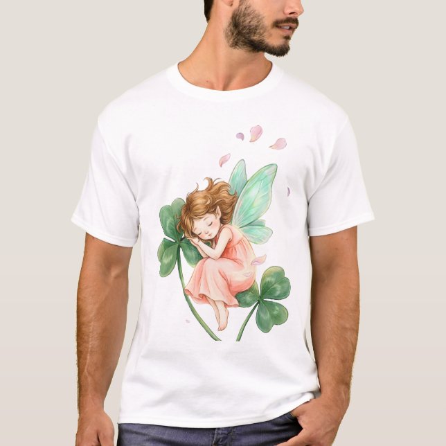T-shirt Fée rêveuse avec magie de trèfle dansant (Devant)