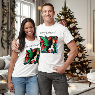 T-shirt Fée Solstice Rouge Vert Noël