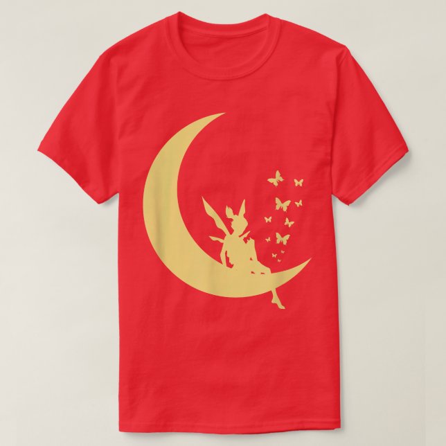 T-shirt Fée sur la Lune avec papillons (Design devant)