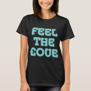 T-shirt Feed The £ ove - Lt Blue Green on Dark