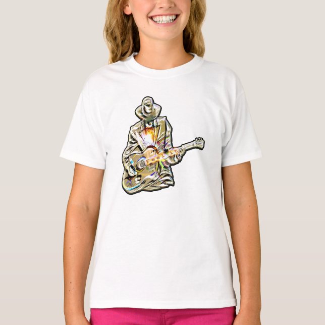 T-shirt Feel the Blues - Conception de guitare artistique (Devant)