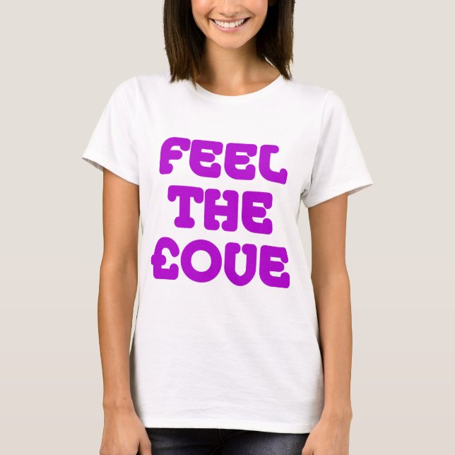 T-shirt Feel The £ove - Purple on Light (Devant)