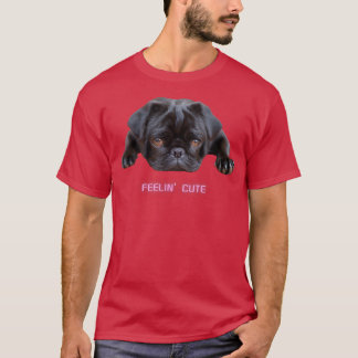 T-shirt Feelin Carlin noir mignon Amoureux des chiens Chio
