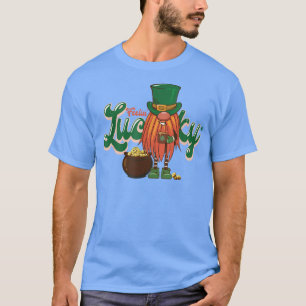 T-shirt Feelin' Lucky Retro St Patrick Red Hair Gnome Gold