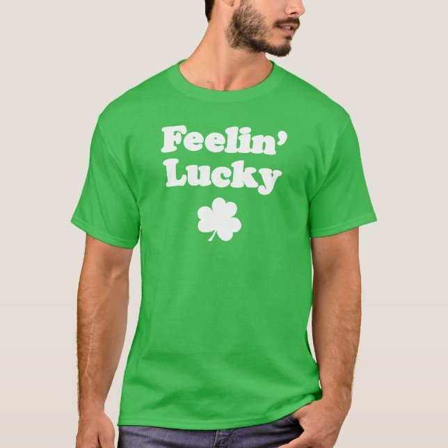 T-shirt Feelin' Lucky Shamrock (ON DARK) (Devant)