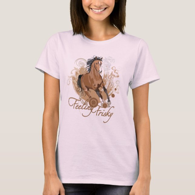 T-shirt Feeling Frisky Ladies Long Sleeve (Équipé) (Devant)