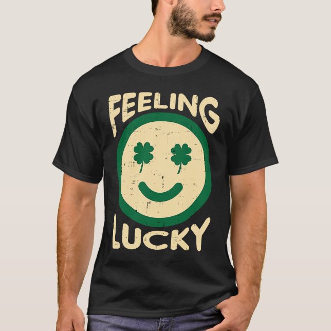 T-shirt Feeling Lucky Shamrock Saint St Patricks Day Men W (Devant)