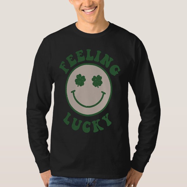 T-shirt Feeling Lucky Smile Face St Patrick Day (Devant)