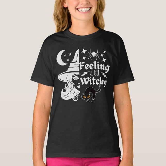 T-shirt Feeling Witchy drôle sorcière d'Halloween (Devant)