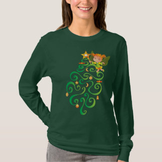T-shirt Féerie de Noël allumant l'arbre