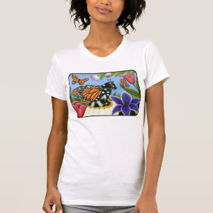 T-shirt féerique d'art d'imaginaire de chat de