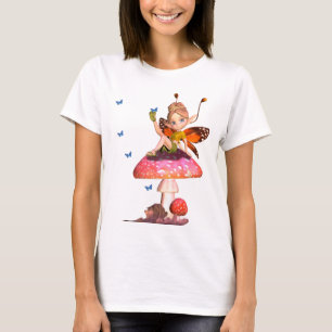 T-shirt féerique de dames mignonnes avec des