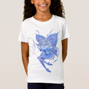 T-shirt féerique de filles de Noël bleu