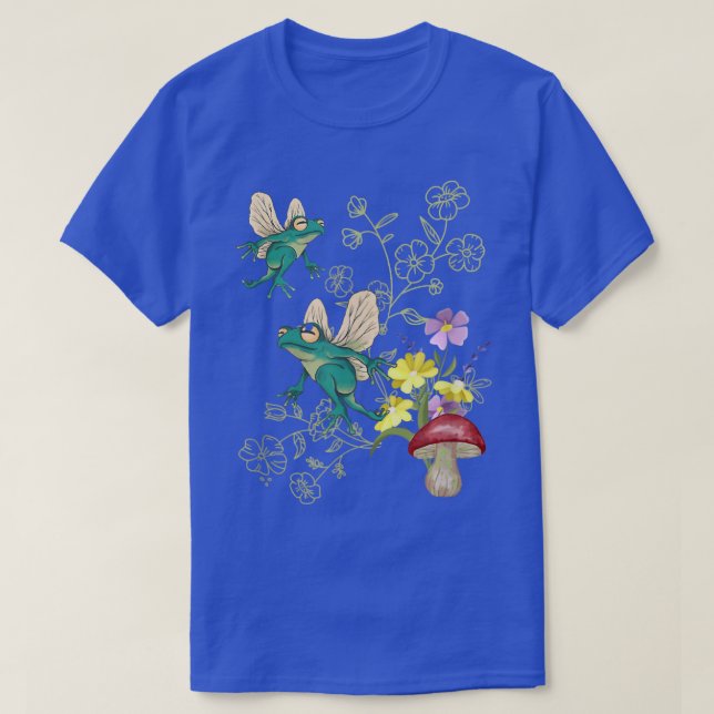 T-shirt Fées de grenouilles Fleurs Champignons Countrycore (Design devant)