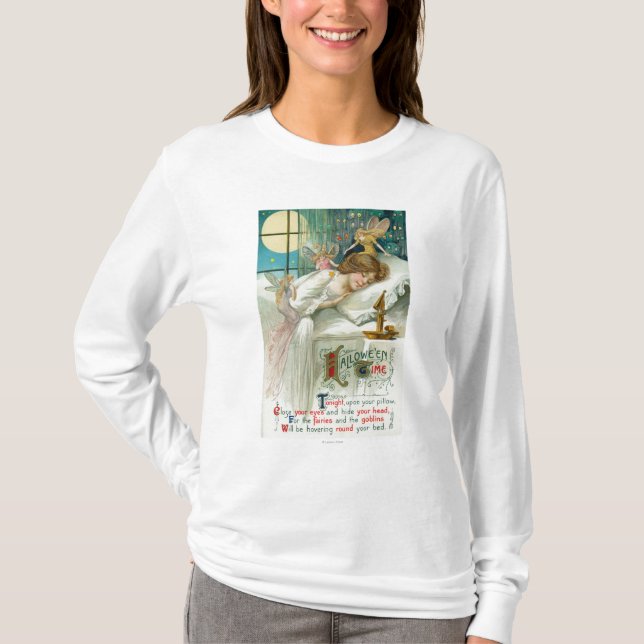 T-shirt Fées de temps de Halloween autour de femme de (Devant)