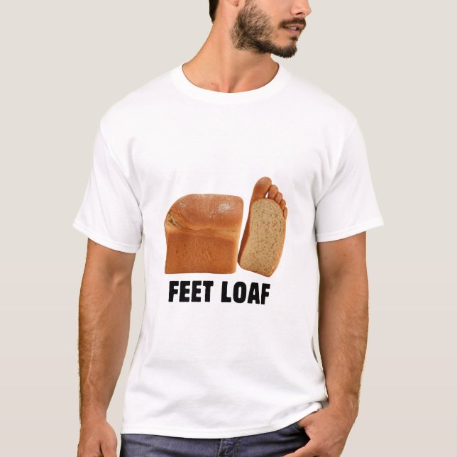 T-shirt Feet Loaf Design Logo Brainrot Bread Black Text (Devant)