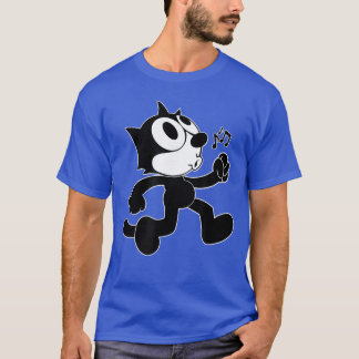 T-shirt Feli Cartoon Whistling and Walking Music Notes Fel