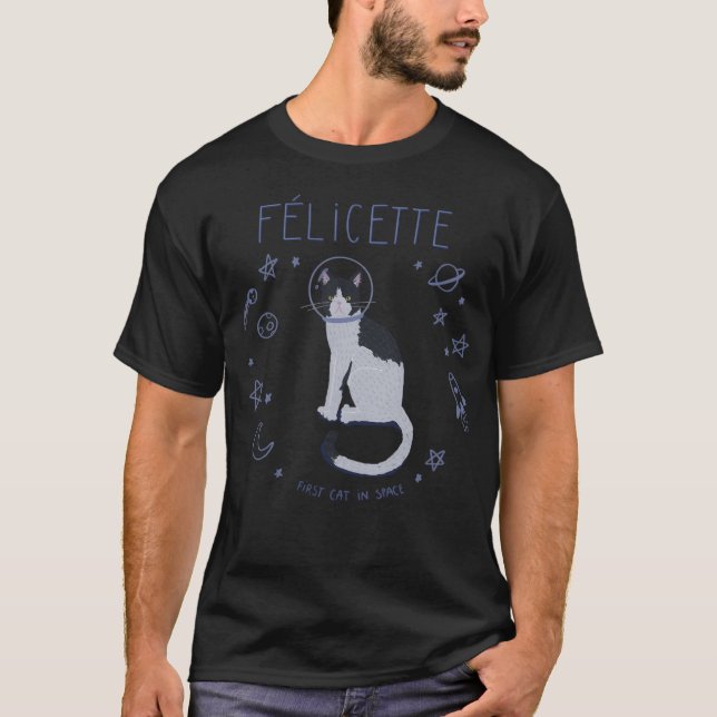 T-shirt Felicette Le Premier Chat Dans L'Espace (Devant)