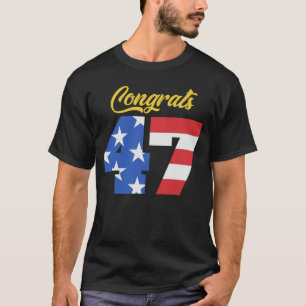 T-shirt Félicitations 47 Trump Drapeau américain