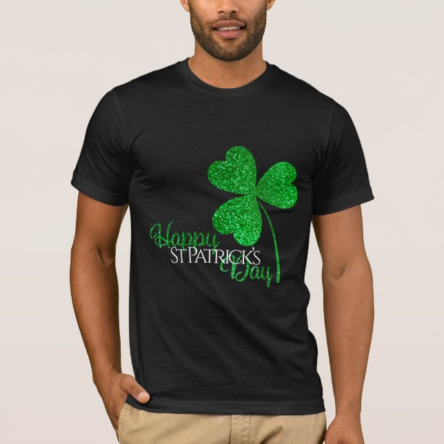 T-shirt Felicitations de la Saint-Patrick Trèfle Pailleté  (Devant)