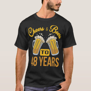 T-shirt Félicitations et bières pour 48 ans d'anniversaire