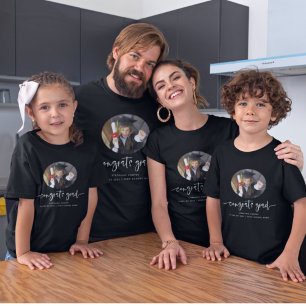 T-shirt Félicitations Grad White Script Photo Graduation