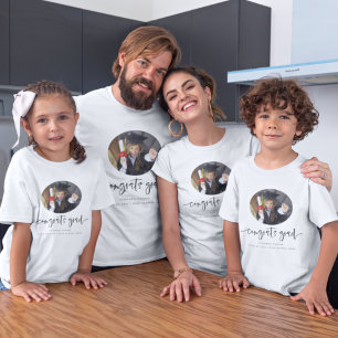 T-shirt Félicitations Grand Script Photo Graduation T-Shir