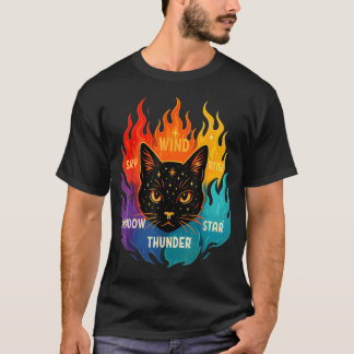 T-shirt Félin de l'Ombre du Vent Rivière Étoile Tonnerre C