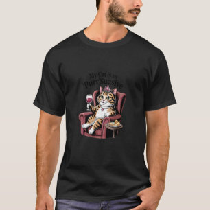 T-shirt Félin Drôle Buvant du Vin Mon Chat est si Purr-sua