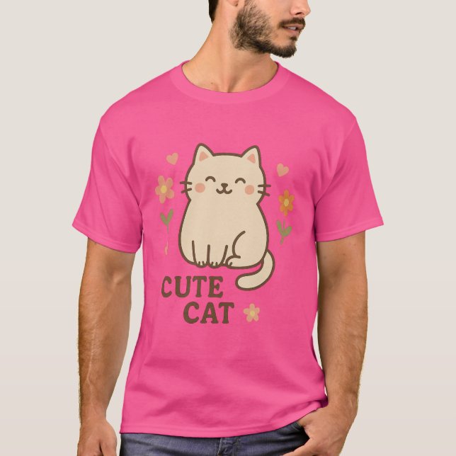 T-shirt Félin en fleurs (Devant)