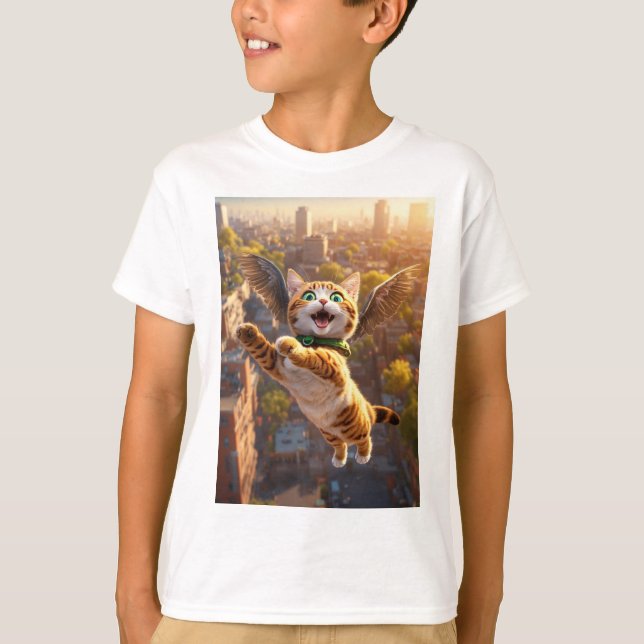 T-shirt Feline Aviator Adventures" (Devant)