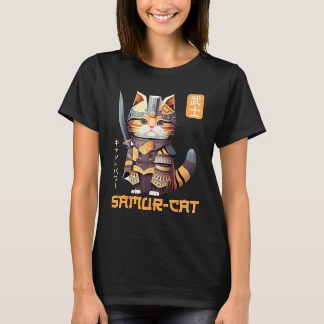 T-shirt Feline Domination Mondiale Samurai Kitty prend le  (Devant)