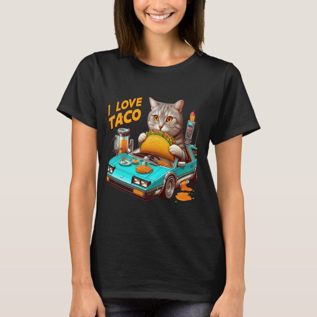 T-shirt Feline Fiesta I love Taco (Devant)