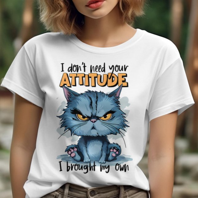 T-shirt Feline rebelle en bleu : Je n'ai pas besoin de vot (Créateur téléchargé)