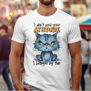 T-shirt Feline rebelle en bleu : Je n'ai pas besoin de vot