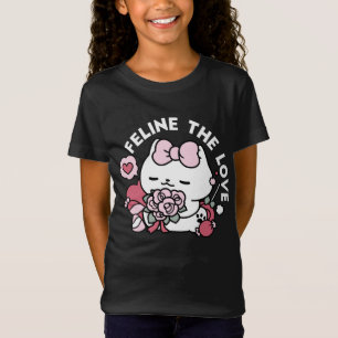 T-Shirt Feline the Love - Design de chat de la belle Valen