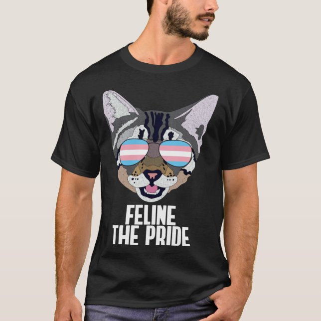 T-shirt Feline The Pride  Chat Fierté Trans (Devant)