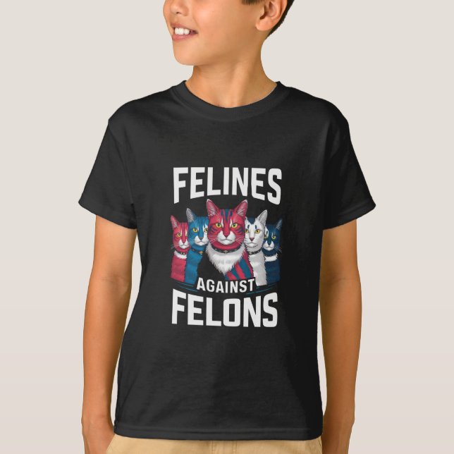 T-shirt Felines contre Felons (Devant)