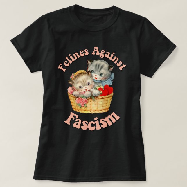 T-shirt Felines contre le fascisme (Design devant)