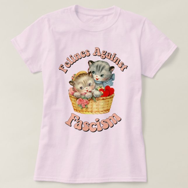 T-shirt Felines contre le fascisme (Design devant)