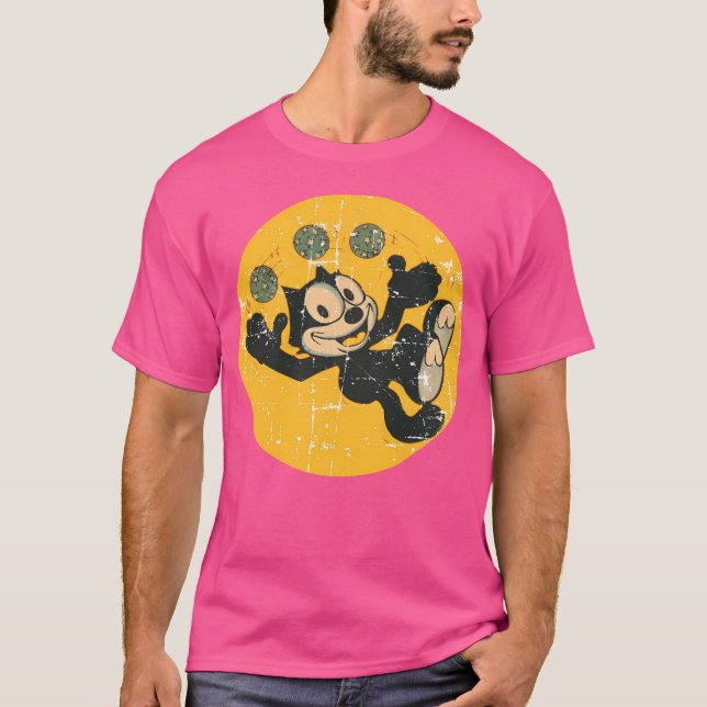T-shirt Felix Le Chat - Jouer Ball Retro (Devant)