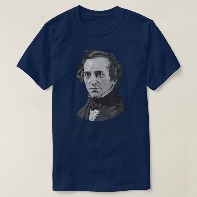 T-shirt Felix Mendelssohn portrait, compositeur de musique (Design devant)